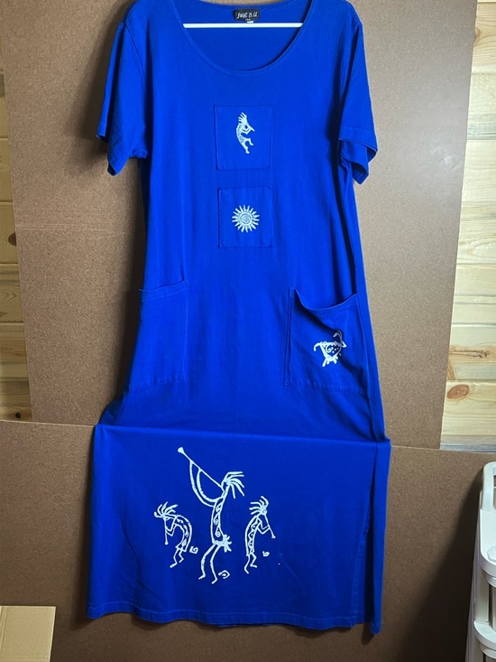 Just B. U Dresses & Skirts - Just Be Royal Blue Maxi Dress with Embroidered Motif